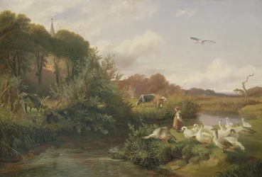 Oies broutant près de Rahlstedt